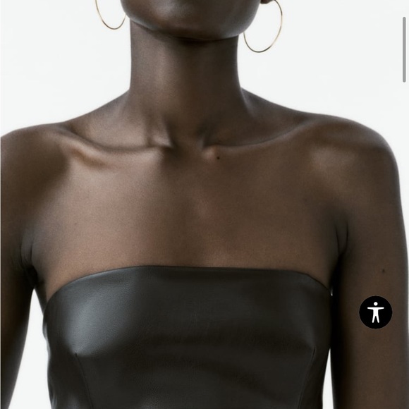 NWT Zara Strapless Leather One Piece - Picture 2 of 5